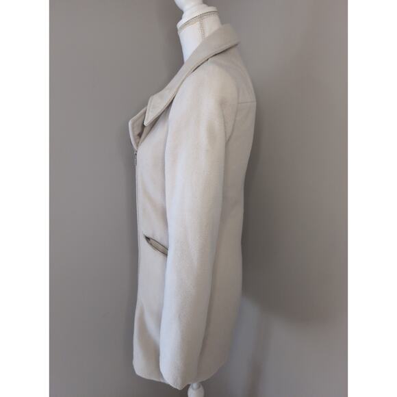 Farm Rio Brazil exclusive basic minimalist ivory cream zipper coat S - Picture 2 of 11